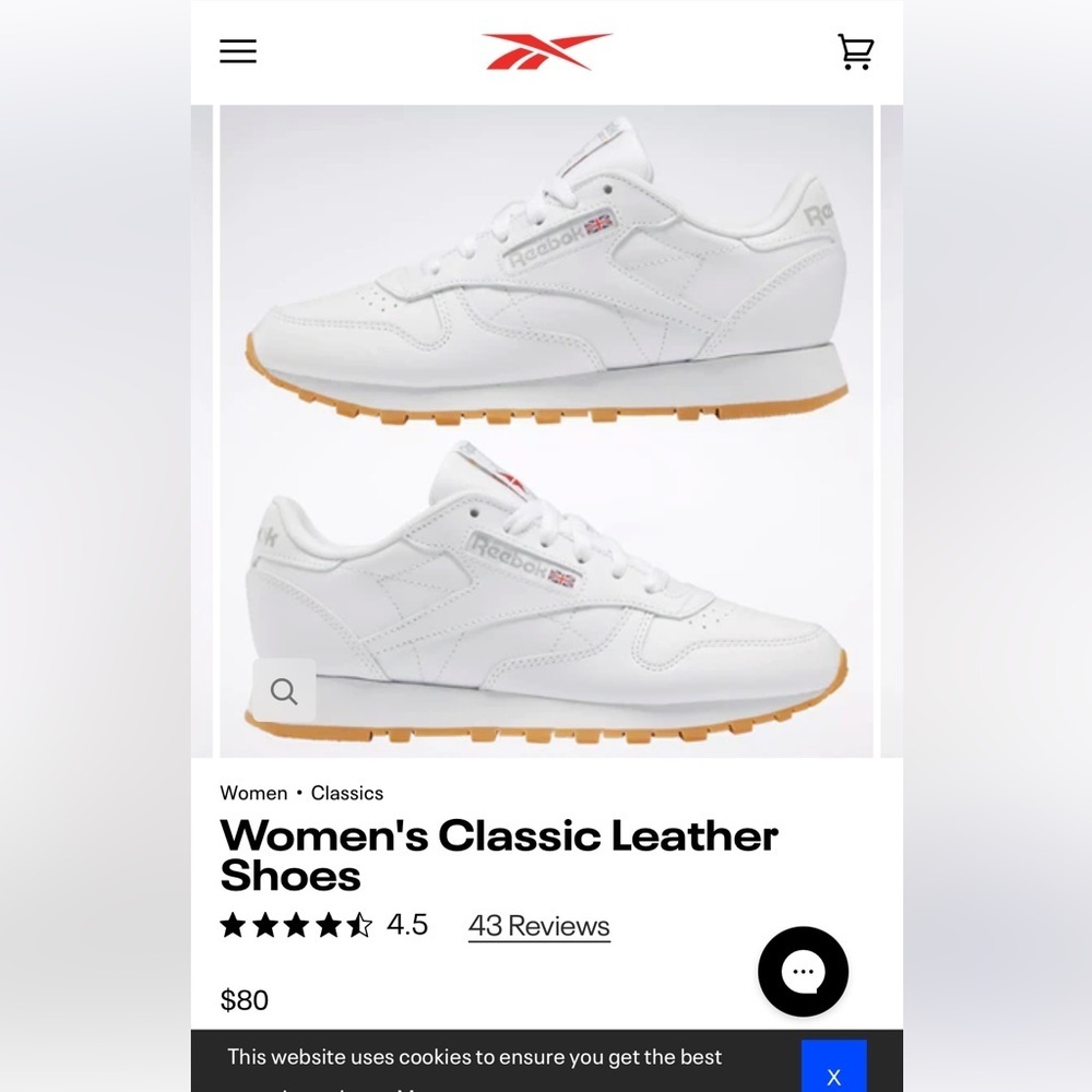 Reebok Classic White Leather Sneakers size 7.5 good used condition. 80s - Picture 13 of 14